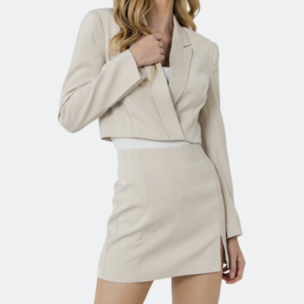 Endless Rose Blazer and Skirt Set in Cream